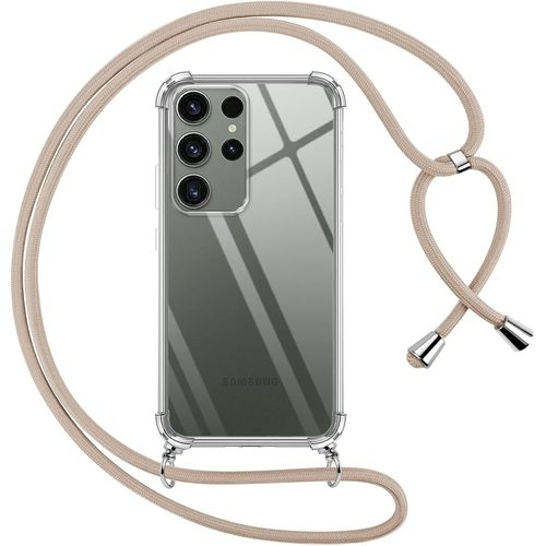 Eryi-Coque Pour Samsung Galaxy S23 Ultra Avec Cordon, Transparente Silicone Housse Avec Réglable De Collier Anti-Chute Etui Pour Samsung S23 Ultra, Ètuis À Bandoulière 6.8"", Kaki
