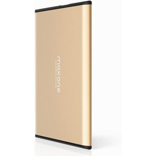 Disque Dur Externe Portable 500Go - 2.5'' USB 3.0 Ultra Fin Tout-Aluminium Stockage HDD pour Xbox One, PS4, PC, Mac, Laptop, Ordinateur Portable de Bureau, TV, Wii U, Windows(Gold)