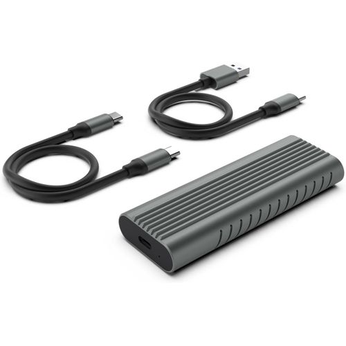 SSD M.2 Case NVMe/PCIe USB C et A 3.2 Gen2 jusqu'à 10Gbps, Boîtier Externe pour Disque Dur 80mm 2TB M/MB-Key, SSD 2230/2242/2260/2280, SATA M.2 avec UASP, Aluminium, Noir