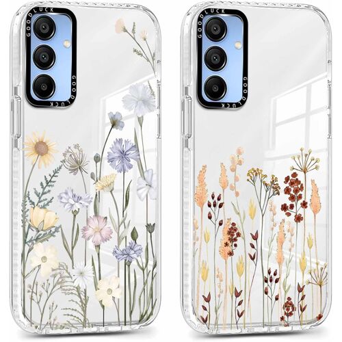 SJZG-2 Pièces Coque Pour Samsung Galaxy A54 5G 6,4"", Transparente Étui Avec Aesthetic Motif Fleur, Mince Tpu Silicone Housse Clair Antichoc Protection Filles Femmes Case Cover Pour Samsung A54, 30