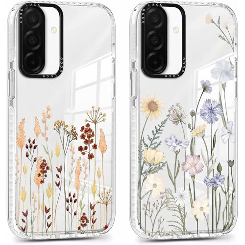 TRAHOO-2 x Coque pour Samsung Galaxy A36 5G 6,64"",Transparente Étui avec Aesthetic Motif Fleur, Mince TPU Bumper Silicone Housse Clair Antichoc Protection Filles Femmes Case Cover pour Samsung A36, 3