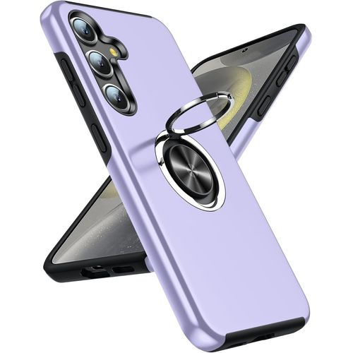 Coque Pour Samsung Galaxy S24 Avec Anneau Telephone,Antichoc Housse De Protection,Militaire Renforcée Pc Et Souple Tpu Silicone Etui Pour Samsung Galaxy S 24 - Mauve(Q889)