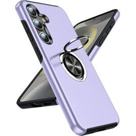 Coque Pour Samsung Galaxy S24 Avec Anneau Telephone, Antichoc Housse De Protection, Militaire Renforcée Pc Et Souple Tpu Silicone Etui Pour Samsung Galaxy S 24 - Mauve