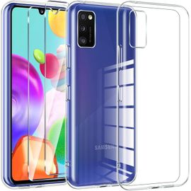 Coque Pour Samsung Galaxy A41 Avec 2 Verre Trempé Protection Écran, Protection Case Antichoc Tpu Housse Pour Samsung A41, Transparent Non Jaunissant, Anti Rayures(6,1'')