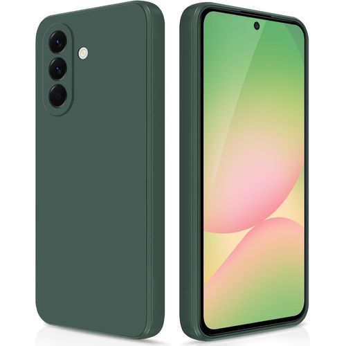 Coque Pour Samsung Galaxy A56 5g Case En Silicone, Etui De Protection Antichoc Etui Housse Silicone Ultra-Mince Avec Couche Intérieure En Fibre Et Protection Pour Caméra, Vert