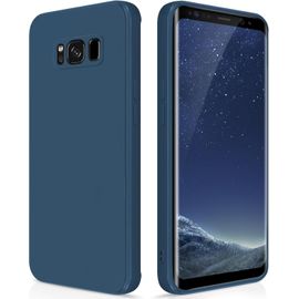 Coque Silicone Liquide Pour Samsung Galaxy S8 - Étui Anti-Choc Ultra¿Mince Avec Intérieur Microfibre, Protection Appareil Photo Et Finition Antidérapante - Bleu