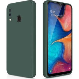 Coque Pour Samsung Galaxy A20e Case En Silicone, Etui De Protection Antichoc Etui Housse Silicone Ultra-Mince Avec Couche Intérieure En Fibre Et Protection Pour Caméra, Vert