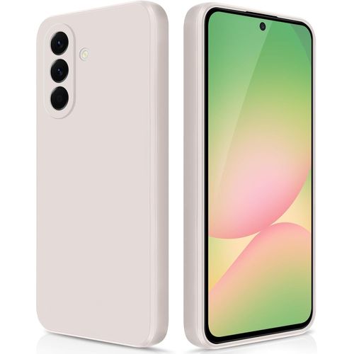 Housse Silicone Liquide Pour Samsung Galaxy A56 5g ¿ Coque Ultra¿Mince Antichoc, Anti¿Dérapante Et Anti¿Empreintes, Intérieur Microfibre & Protection Caméra, Blanc