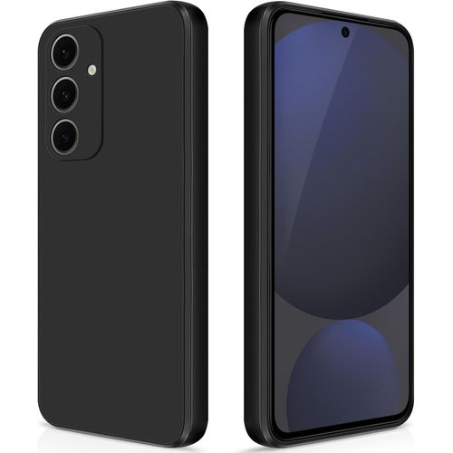 Coque Pour Samsung Galaxy S24 Fe 5g Case En Silicone, Etui De Protection Antichoc Etui Housse Silicone Ultra-Mince Avec Couche Intérieure En Fibre Et Protection Pour Caméra, Noir