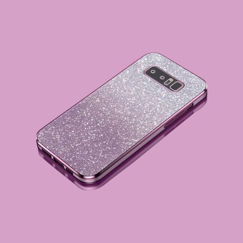 SJZG-Compatible Avec Samsung Galaxy Note 8 Coque Souple Transparente Électroplaquée En Tpu + Papier À Paillettes