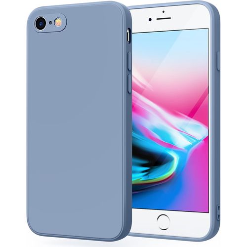 Silicone Case Compatible For Iphone Se 2020 / Iphone 8 / Iphone 7 / Iphone Se 2022, Silicone Case With Soft Microfiber Lining Full Protection 4.7 Inches (Blue Grey)