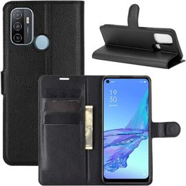 Étui Portefeuille Pour Oppo A53s / A53 (2020) - Coque Antichoc En Pu Avec Bumper Tpu, Porte¿Cartes, Béquille Et Fermeture Magnétique - Noir