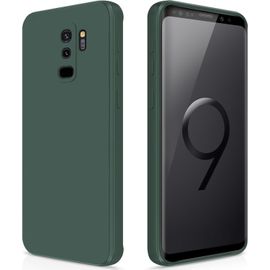 Eryi-Coque Pour Samsung Galaxy S9 Plus / S9+ Case En Silicone, Etui De Protection Antichoc Etui Housse Silicone Ultra-Mince Avec Couche Intérieure En Fibre Et Protection Pour Caméra, Vert