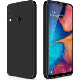 Coque Pour Samsung Galaxy A20e Case En Silicone, Etui De Protection Antichoc Etui Housse Silicone Ultra-Mince Avec Couche Intérieure En Fibre Et Protection Pour Caméra, Noir