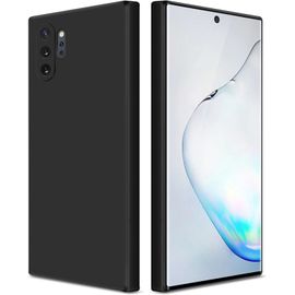 TRAHOO-Coque pour Samsung Galaxy Note 10 Plus/Note 10+ Case en Silicone, Etui de Protection Antichoc Etui Housse Silicone Ultra-Mince avec Couche Intérieure en Fibre et Protection pour Caméra, Noir
