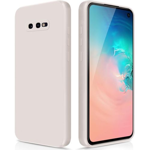 Coque Silicone Pour Samsung Galaxy S10e ¿ Protection Intégrale Antichoc, Toucher Soyeux, Intérieur Microfibre, Antirayures, Compatible Charge Sans Fil ¿ Blanc