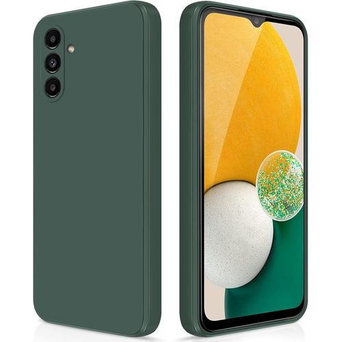 Coque Pour Samsung Galaxy A13 5g / A04s Case En Silicone, Etui De Protection Antichoc Etui Housse Silicone Ultra-Mince Avec Couche Intérieure En Fibre Et Protection Pour Caméra, Vert