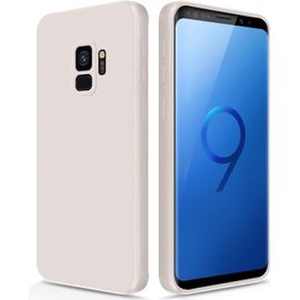 Coque Pour Samsung Galaxy S9 Case En Silicone, Etui De Protection Antichoc Etui Housse Silicone Ultra-Mince Avec Couche Intérieure En Fibre Et Protection Pour Caméra, Blanc