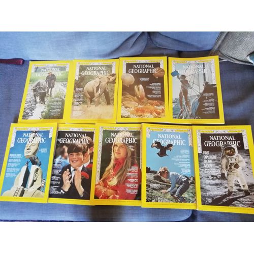 National Geographic, 9 Numéros: Janvier, Février, Mars, Avril, Mai,Juin,Septembre, Octobre Et Décembre De L'Année 1969.