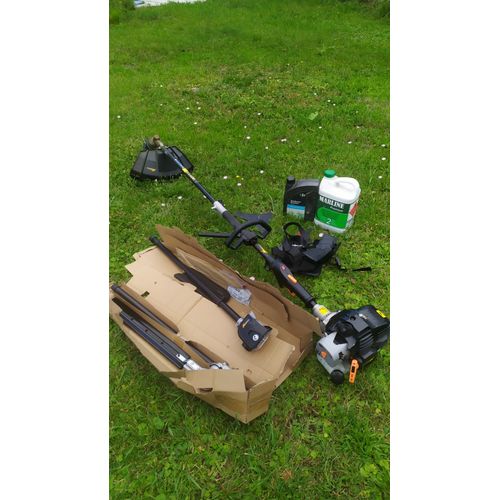 Outil multifonction thermique WoodS1R MFH3300-4P – 4 en 1 : débroussailleuse, coupe-bordures, élagueuse, taille-haie