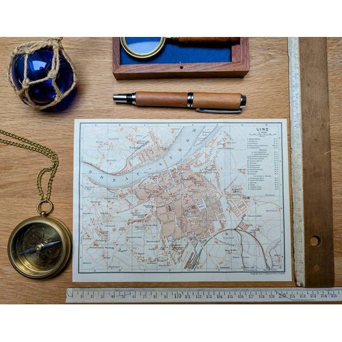 Imprimée en 1890, Lintz (Linz), Autriche. Original Vintage Authentique.
