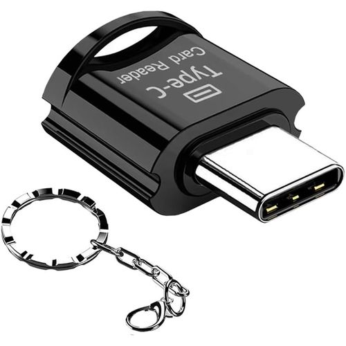 Lecteur de Carte Micro SD/TF,Lecteur de Carte USB C,Lecteur de Carte mémoire USB C vers Micro SD SDHC SDXC,Compatible pour iPhone 15,Windows Lixus,Samsung Galaxy,MacBook,avec Porte-clés