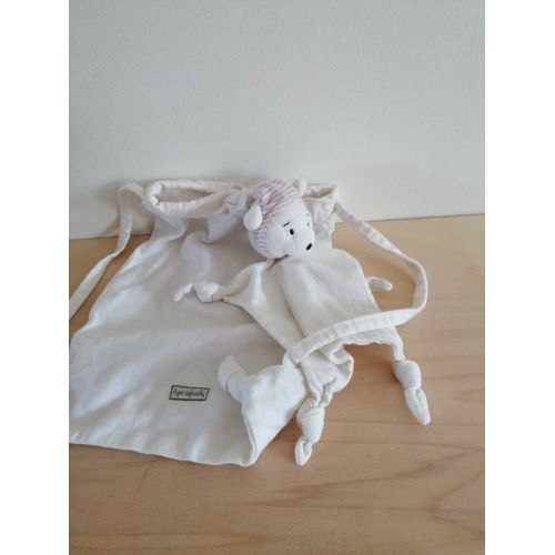 Doudou ours sac blanc sergent major