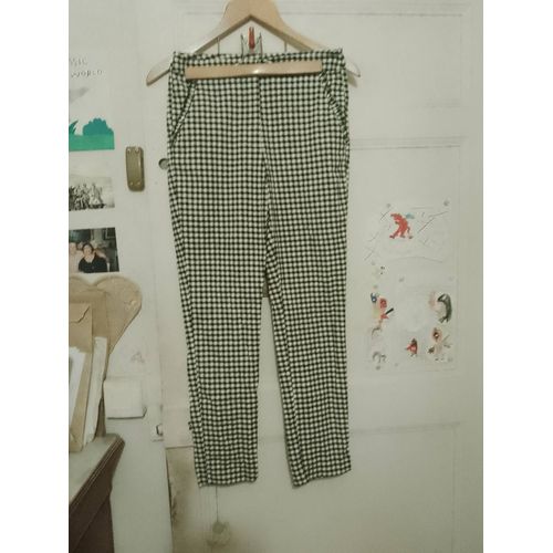 Pantalon À Carreaux Noirs /Blancs 34 Xs Zara Basic.