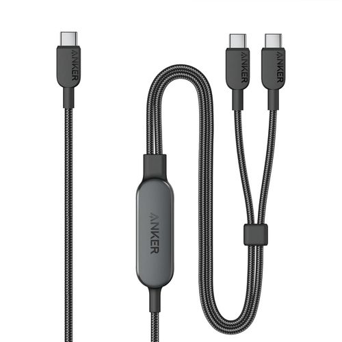 ASFASFq-Anker Cable, 2-in-1 USB C to USB C Braide Cable 140W Max,Fast Charging for iPhone 16/16 Pro Max/15 Series,MacBook Air/Pro,and More(1,2m, Noir)