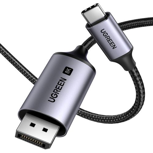 Câble USB C vers DisplayPort 1.4 8K 60Hz 4K 240Hz 32.4Gbps Compatible avec iPhone 16 Plus Pro Max 15 MacBook M4 M3 M2 iPad Pro Galaxy S24 S23 Tab S9 Câble Type C DP1.4 Thunderbolt 4 3 (1M).[W137]