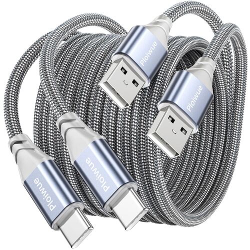 KALANKA-Lot de 2 câbles USB C Type C 1M Câble de charge rapide niony tressé Compatible avec Samsung Galaxy S21 S20 Note 10/9,Contrôleur PS5,Switch,Huawei P40/P30/P20/P10,HTC,LG,Moto G7,Sony Xperia
