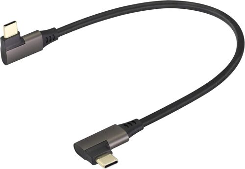 JGD-Câble d'extension USB 3.1 de type C à 90 degrés - Angle droit et gauche 4K @ 60 Hz Gen 2 - Prend en charge le chargement, les données, l'audio, la vidéo pour ordinateur portable, tablette et