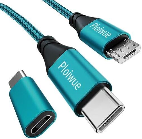 JGD-Adaptateur USB C vers micro USB - 1 m - Câble de charge USB C vers micro pour Samsung Galaxy S20/S9/S9+/S10, Huawei, HTC, LG