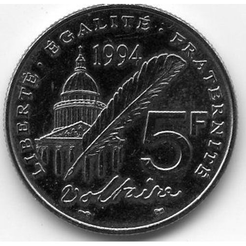 France 5 Francs 1994 Voltaire