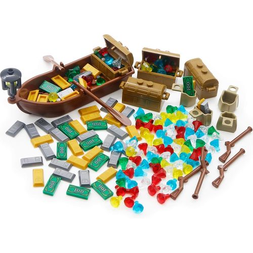 Jeu De Construction De Trésor Pirate, Jouets Avec Diamants&Cristaux&L'Argent&Pierres Précieuses&Pistolet&Coffre Au Trésor&Barque, Cadeau Pour Garçons Et Filles,Compatible Avec Les Grandes Marques