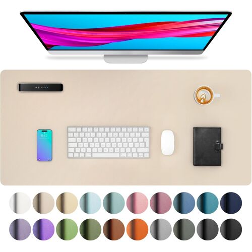 Tapis de bureau en cuir - tapis de souris - tapis de bureau - sous-main de bureau antidérapant en similicuir pour ordinateur portable - tapis d'écriture imperméable pour bureau et maison (80 x 40 cm