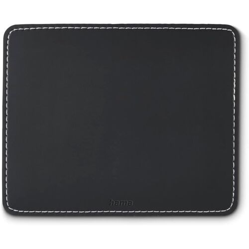 KALANKA-Cuir Synthétique Tapis de Souris - Tapis de Bureau élégant, Dessous Anti-Dérapant, Bords Cousus - Noir