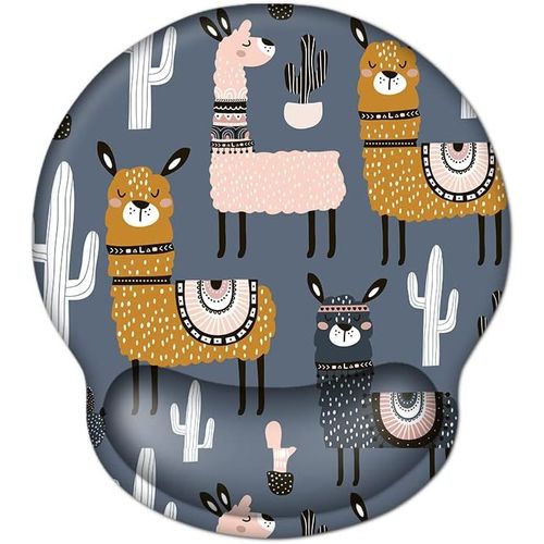 Ergonomic Mouse Pad with Gel Cushion with Palm Rest Alpaca Mouse Pad with Wrist Rest