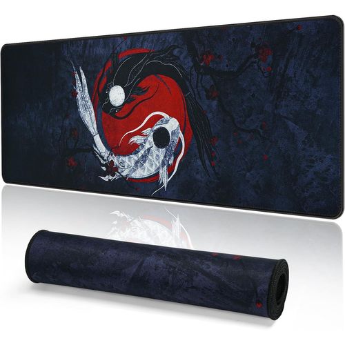 TIANYI-Tapis de Souris de Jeu Japonais XXL 800 x 300 mm Grand Tapis de Bureau Bords Cousus Imperméable Antidérapant pour PC, MacBook, Ordinateur Portable Améliore la précision et la Vitesse. (A4)