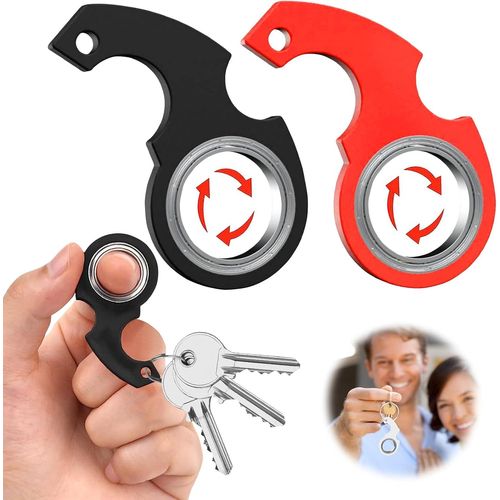 DDA-2 Pieces Keychain Spinner,Hand Spinner Fidget Toys, Fidget Spinner Keychain, Portable Stress, Car Keychain Spinner Keychain Spinner Fidget Ring