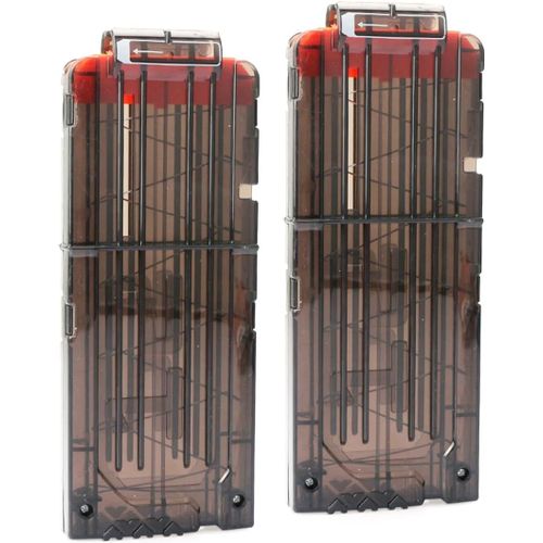 Dda-2 Pcs Chargeurs Clips Recharge Rapide Clip Pour Nerf Elite Series Toy Gun 12 Fléchettes Ammo Cartridge Fléchettes Noir