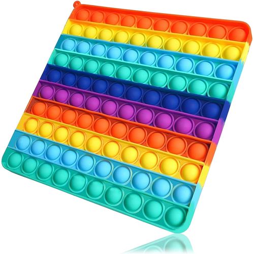 DDA-Pop Music 10x10 avec des Chiffres, Jeu Pop Arc-en-Ciel,Jouet Pop pour soulager Le Stress des Enfants et des Adultes,Grand carré de Jouet,géant pour (avec 100 Bulles)