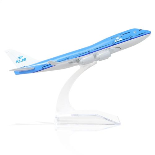 Dda-1/400 Nl-Klm 747 Modèle D'avions - Kits De Modèles D'avion En Métal Moulé Sous Pression Avec Support (6 Pouces) Modèle D'avion Boeing 747 En Alliage Pour Les Passionnés D'aviations Cadeau