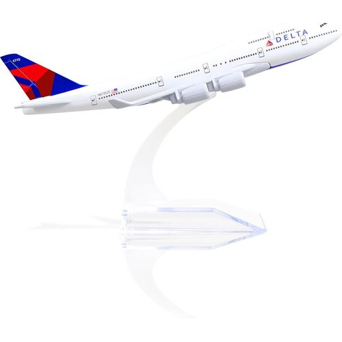 Dda-1/400 Delta Plane 747 Modèle D'avion En Métal Moulé Sous Pression Avec Support (6 Pouces) Boeing 747 Airlines Modèle D'avion Pour Les Passionnés D'aviation Cadeau