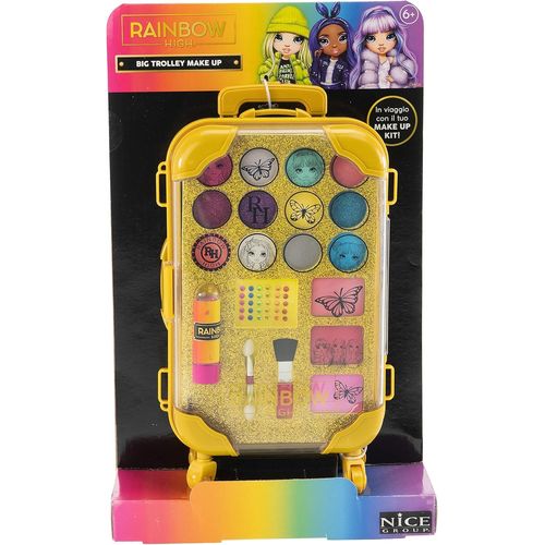 KALANKA-Rainbow High Big Trolley Make Up, Set de Maquillage pour Enfants avec Fard à paupières, Rouge à lèvres et Pierres 3D