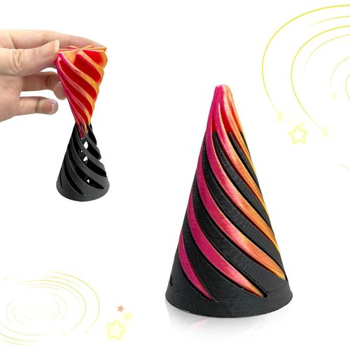 DDA-Spiral Fidget Toy, Jouet Fidget imprimé en 3D, Jouet Fidget Spinner à cône en Spirale, pour Statue pour décoration de Bureau (cône)
