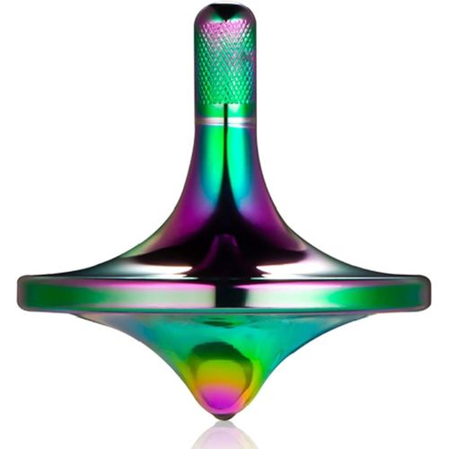 DDA-Toupie en métal Exquis, équilibre Parfait, Jouets EDC de Bureau Bien Faits, Tourne Longtemps, Plus de 5 Minutes, Aide à réduire Le Stress et l'anxiété (L/Iridescent)