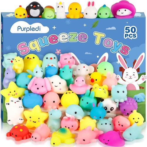 50 Pcs Mignon Squeeze Animaux Jouets Squishies ,Squishy Kawaii Squishies Slow Rising Squeeze pour fête d'enfant Cadeau de Noël,Cadeau d'anniversaire,Soulagement du Stress
