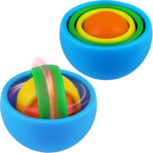 DDA-Fidget Spinner Toy, Infinite Flip Fun Sensory Fidget Toy Hand Fidget Toy, Soulagement de L'anxiété Fidget Spinner Toy Jeu éducatif Jouet Interactif pour Enfants Adultes, Tdah et Autisme (Bleu)