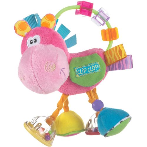 Kalanka-Hochet Multi-Activités Âne, À Partir De 3 Mois, Sans Bpa, Toy Box Pferd Clip Clop, Rose/Multicolore, 40143